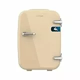 Cecotec Mini-Kühlschrank Bolero MiniCooling 4L Havanna Cream, Betrieb mit 12V-220V, Kompatibel mit Auto und Wohnwagen, Kühl- und Heizfunktion, Temperaturbereich 5-65º, Einfacher Transport.