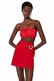 Trendyol Damen Women A-line Woven Skirt Baby Rock, rot, 62