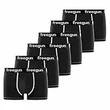 FREEGUN Boxershorts Herren Bewegungsfreiheit, Unterhosen Männer, Angenehm (6er Pack), Schwarz, L