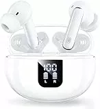 KI Übersetzer Kopfhörer Echtzeit 188 Sprachen, 4-in-1 Bluetooth 6.1 Übersetzungskopfhörer 36 Std Spielzeit Sprachübersetzer Kopfhörer Live Übersetzung In Ear Ohrhörer für Business,Reisen,Studie (Weiß)