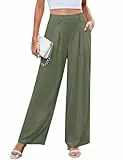 Svanco Weite Hose Damen Sommer High Waist Marlenehose Leicht Linen Stoffhose Elegant Lockere Anzughose