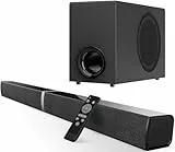 GarageRock Soundbar mit Subwoofer für TV Geräte, 120W 2-in-1 Soundbar TV Heimkino Soundsystem, 1 Set of Sorround Sound System mit Deep Bass&Lautstärkesteigerung&3 EQ Modi, Bluetooth 5.3/ARC/Opt/AUX