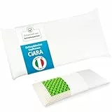 Orthopädisches Kissen made in Italy, Nackenstützkissen für Seitenschläfer & Rückenschläfer, Ergonomisches Kopfkissen für ruhigen Schlaf, Memory Foam Neck pillow, von Schlafexperten entwickelt