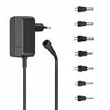 Hama Universal Netzteil einstellbar 12V (Ladegerät regelbar, AC Adapter 600mA, 7,2W, max. 12V, inkl. 7 Stecker USB u. DC, Schaltnetzteil für Lautsprecher, Tablet und mehr Haushaltselektronik)