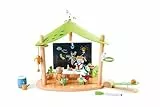 Green Planet Explorers Schule - Schule Spielset aus Bambusholz, mit Figuren und Zubehör, nachhaltiges Lernspielzeug für Rollenspiele rund um Umwelt und Bildung, fördert Sozialverhalten, ab 3 Jahren