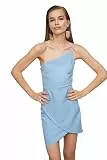 Trendyol Damen Blue Collar Detailed Cocktail Dress, Blau, 42 EU