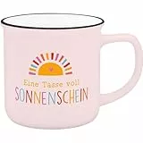 Becher in Emailloptik 'Eine Tasse voll Sonnenschein'