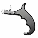 MiOYOOW Bogenschieß Auslösehilfe, Compound Bogen Release Aids aus Aluminium, Zeigefinger Auslöser, Einstellbarer 4-Finger Messschieber zum Schießen mit Der Rechten und Linken Hand