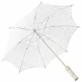 Dioche Kommunion Umbrellaee Sonnenschirm Spitze Regenschirm Hochzeit Braut Sonnenschirm Regenschirm für Mädchen Party Dekor Tanzen Fotografie Prop (Weiß)
