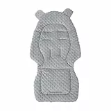 Universal Sitzauflage für Buggys, Kinderwagen, Fahrradanhänger, Baumwolle, Atmungsaktiv, Weich, Einfache Befestigung,Sommer & Winter 80x40cm (Grau)