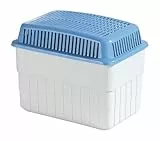 WENKO Feuchtigkeitskiller mit 1 kg Granulatblock, Raumentfeuchter, fasst bis zu 1,4 Liter Feuchtigkeit, laborgeprüft, nachfüllbar, reduziert Schimmel & Gerüche, 24 x 16 x 15 cm, Grau / Blau