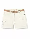 G.I.G.A. DX Damen Shorts Hira, Bermuda mit Gürtel, kurze Hose für Frauen mit praktischen Taschen, weiß, 40