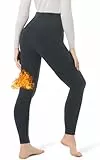 LYRIKER Thermo Leggings Gefüttert Damen Winter Fleece Thermoleggins aus Baumwolle Dunkelgrau Einheitsgröße Große Größen