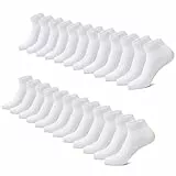 FALARY Sneaker Socken Herren Damen 12 Paar Kurze Halbsocken Baumwolle-Weiß-39-42