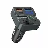 ORIA FM Transmitter Auto Bluetooth, Drahtloses Bluetooth Adapter mit PD 36W & QC 15W Schnelles Laden, CVC Lärmminderung, Bluetooth 5.3 Freisprecheinrichtung Car Kit, Unterstützt BT & USB-Disk