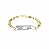DIESEL Armband für Männer Zweifarbiges Edelstahlkettenarmband, Länge: 220mm, Breite: 32.5mm, Höhe: 10mm, DX1437931