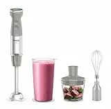 Tefal Quickchef+ Stabmixer, Powelix-Klingentechnologie, 20 Geschwindigkeitsstufen, Turbomodus, kompaktes Design, Schneebesenaufsatz, 800 ml-Dosierbecher, Silence-Modus, Softgrip-Griff, HB673B30