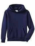 Spring&Gege Jungen Fleece Kapuzenpullover Langarm Pullover Basic Einfarbig Sweatshirts Hoodie für Kinder, Marineblau, 3-4 Jahre
