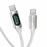 toocki 100W USB C auf USB C Kabel, 1M 5A Schnellladekabel Ladekabel PD QC5.0 with LED Display,Kompatibel mit iPhone 16/16 Pro/16 Pro Max MacBook Pro Air iPad Pro Air Galaxy S24 S23 Pixel Switch