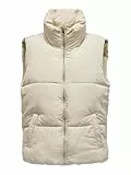 JdY Damen Jdynewerica Short Waistcoat Otw Noos Weste, Moonbeam/Detail:SILVER ZIPPER, S EU