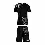 uhlsport Herren Score 26 Fußball Trikot-Set - Fußball-Set Bestehend Aus Trainings-Shirt Und Trainings-Hose, Schwarz/Weiß, XXL EU