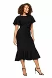 TRENDYOL Damen Midi Bodycon Regular Plus Size Dress, Schwarz, 42 Gro e Gr en EU