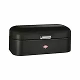WESCO Grandy Brotkasten in der Farbe mattschwarz, pulverbeschichtetes Stahlblech, Lüftungslöcher und stabiler Handgriff