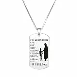 HAYOUWAY Silber Halskette Hundemark Ketten mit Anhänger Edelstahl Herrenschmuck für Herren Sohn Jungen Geburtstagsgeschenk von Mama Papa (Silber...In Liebe OMA)