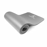 ProsourceFit Extra Thick Yoga and Pilates Mat ½” (13mm) or 1' (25mm), 71-inch Long High Density Exercise Mat with Comfort Foam and Carrying Strap, Grey
