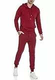 Redbridge Jogginganzug für Herren Jogger-Set Trainingsanzug Sweat Basic Dunkelrot L