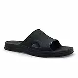 HEVA Herren Dusch- & Badeschuhe Slide Sandalen (44 EU Schwarz)
