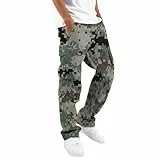 Rosennie Cargohose Herren Camouflage Druck Arbeitshosen MäNner Elastische Taille Freizeithose Mit Taschen Wanderhose Tunnelzug Jogginghose Paintball Hose Outdoorhose