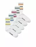 JACK & JONES Herren Jacgavin Tennis Socks 5 Pack Tennissocken, White/Pack:White - White - White - White, Einheitsgröße