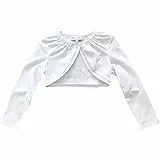 Happy Girls Mädchen Jersey Bolero mit Raffung am Halsausschnitt Einfarbig, Weiß (weiß 10), Gr. 146 (Herstellergröße: 10 Jahre)