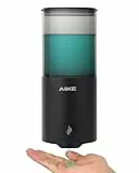 AIKE Automatischer Seifenspender für Flüssigseife, Wandmontage für Küche und Badezimmer, IPX7 Wasserdicht 400ml mit Edelstahl Schwarz Matt