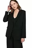 TRENDYOL Damen Trendyol Button Detaillierte Jacke Blazer Jacket Outdoor Blue Button Detailed Blazer Jacket, Schwarz, 42