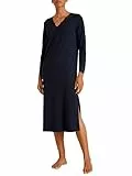 CALIDA Elegant Dreams Langarm-Nachthemd Damen, Länge 120cm, mit Spitzendetails, weich & fließend Dark Lapis Blue 40-42