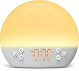 Tageslichtwecker mit 30 Beruhigende Klänge,Lichtwecker Sonnenaufgang 0–100% Dimmbar,Schlaf-Timer,Wake up light Nachttischlampe 12 Farblicht für Kinder,Sunrise alarm clock für Schlafzimmer,Erwachsene