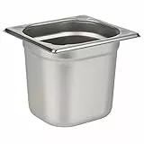 APS 81606 GN 1/6 Behälter, Edelstahl, 17,6 x 16,2 cm, Tiefe 150 mm, 2,4 Liter