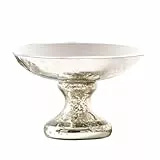 Loberon Schale Estelle, Elegante Pokalform, von innen nach Bauernsilber-Art verspiegelt, Dekoration, Deko-Objekt, Wohn-Accessoire, Glas, antiksilber