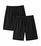 LAPASA Herren American Style Pyjama Shorts Schlafanzug Kurze Hose Bermudas M93, Schwarz, S,2er Pack