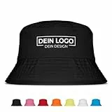 Prozente Momente Fischerhut mit Wunschlogo oder Text für JGA, Mallorca & Party – Anglerhut für Männer & Frauen – Festival Sommerhut mit Wunschmotiv, personalisiert mit Bild und Text | Schwarz