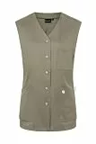 Karlowsky Damen Kasack Essential Ärmellos V-Ausschnitt Druckknöpfe Modern Fit Polyester/Baumwollmix nachhaltig Oeko-TEX® pflegeleicht - Farbe Salbei - Größe 48
