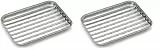 barbecook Wiederverwendbare Grillschale aus Edelstahl, smoker und gasgrill zubehör, rechteckig 34.5x24x3cm (Packung mit 2)