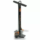 SKS GERMANY AIR-X-PLORER 10.0 Standpumpe (Luftpumpe für alle Ventilarten, Stahlrohr, Metallfuß, ergonomischer Soft-Touch-Handgriff, max. Druck: 10 bar / 144 PSI)