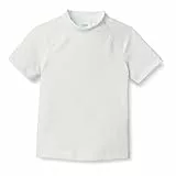 Amazon Essentials Jungen Kurzärmliges Rashguard T-Shirt, Weiß, 10 Jahre