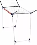Leifheit Standtrockner Pegasus 180 Solid, Wäscheständer mit Flügeln für Lange Kleidungsstücke, standfester Flügelwäschetrockner für drinnen und draußen, klappbar