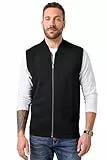 JP 1880 Herren große Größen Übergrößen Menswear L-8XL Weste, elastischer Strick, Collegekragen, Zipper schwarz 5XL 845235100-5XL