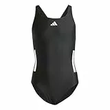 adidas Mädchen 3-Stripes C-Back Swimsuit Kids, Black/White, 13-14 Years