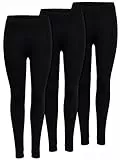 ONLY 3er Pack Leggings für Damen in schwarz - Blickdicht - Für Freizeit, Sport, Yoga oder Fitness aus 95% Baumwolle 15209151 (S, Schwarz (2017))